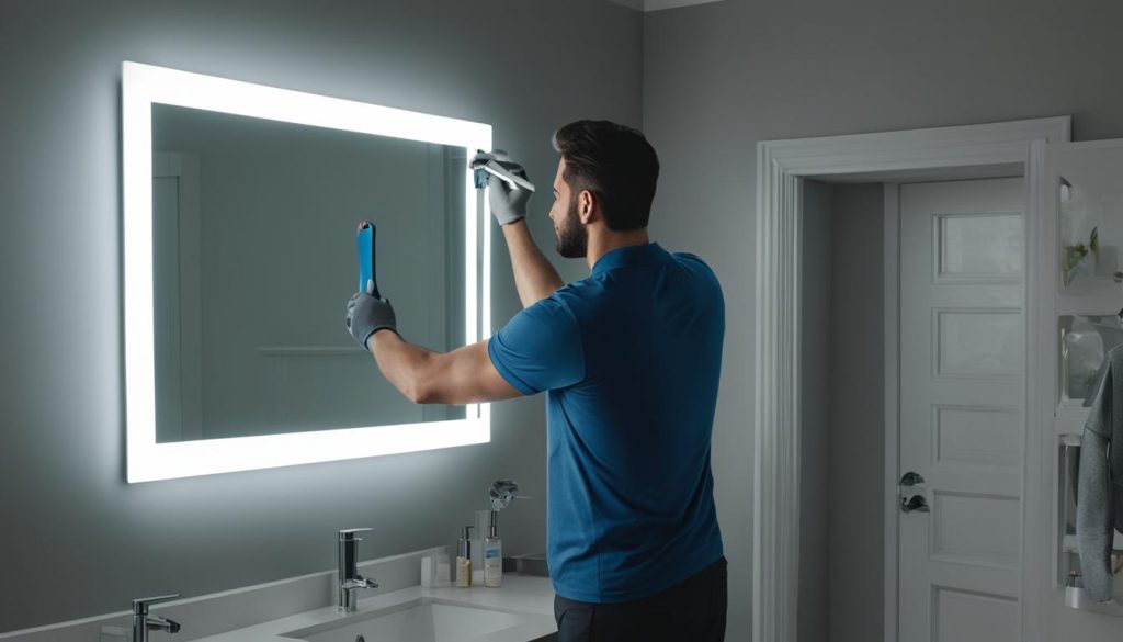 LED mirror installation