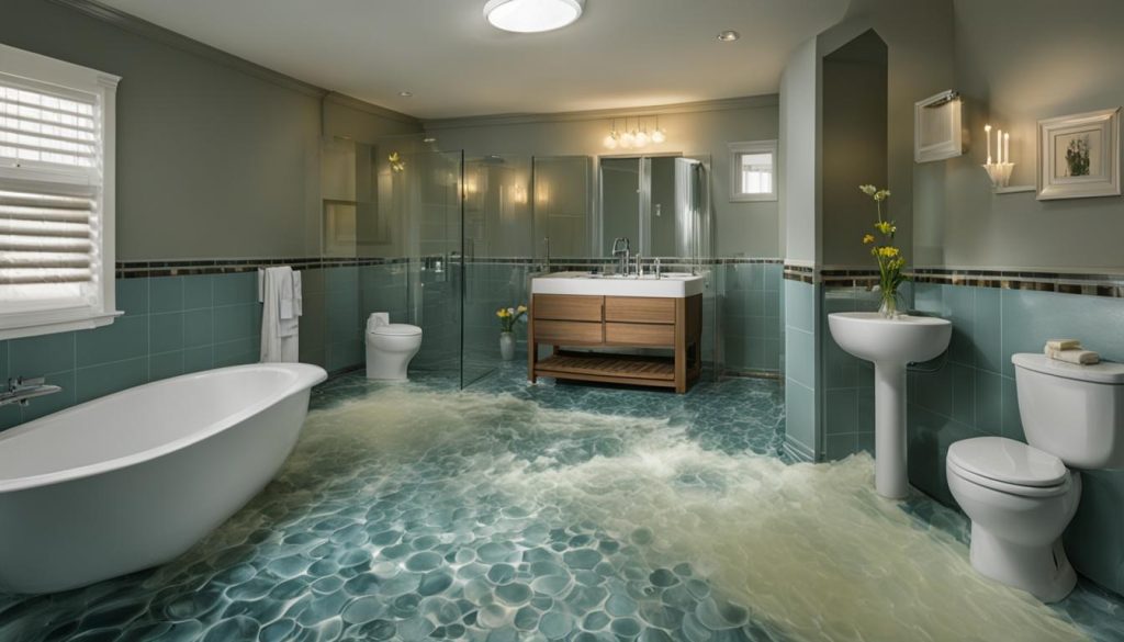 cleaning a flooded bathroom
