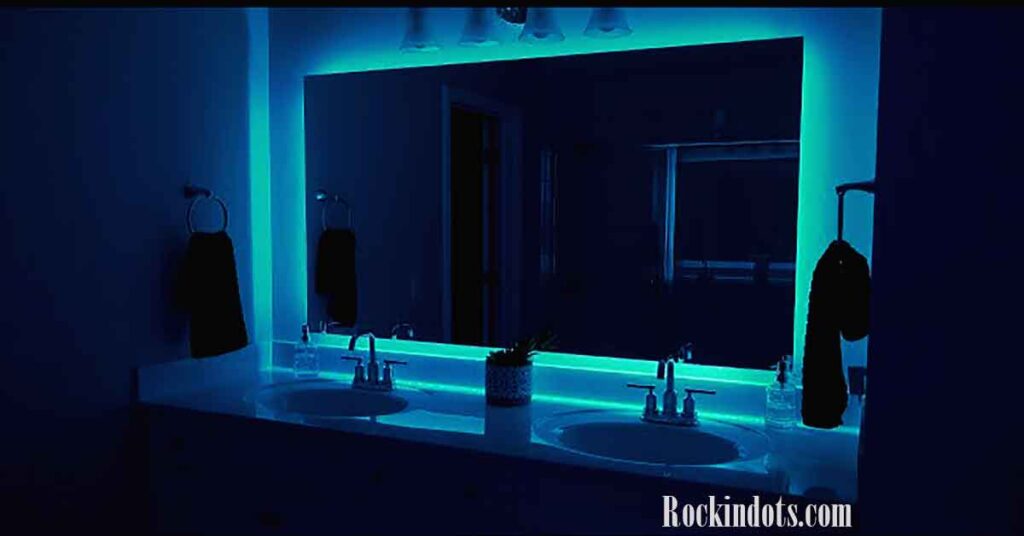 installing LED lights in a bathroom mirror